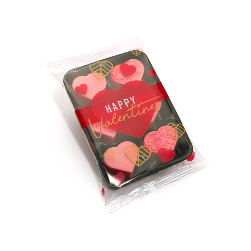 Flow Wrapped Tray - Raspberry Heart Truffles