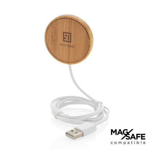 MagSafe Compatible Bamboo 10W Wireless Charger