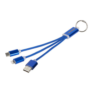 Metal 3-in-1 Charging Cable With Keyring