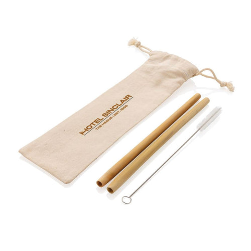 Reusable Bamboo Straws Set 2pcs