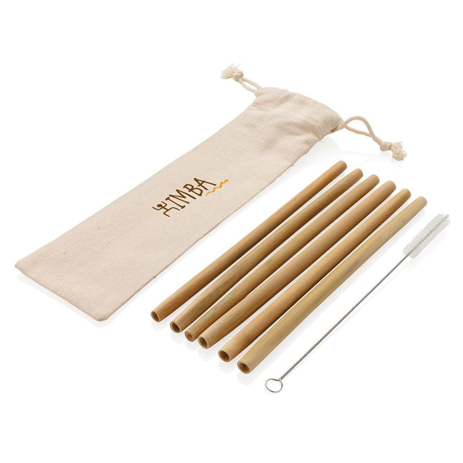 Reusable Bamboo Straw Set 6pcs