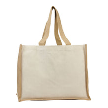 Load image into Gallery viewer, Varai Canvas and Jute Shopping Tote Bag