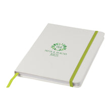 Load image into Gallery viewer, White A5 Spectrum Coloured Strap Notebook