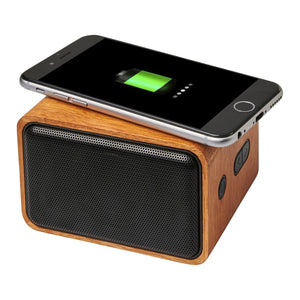 Wooden Speaker With Wireless Charging Pad
